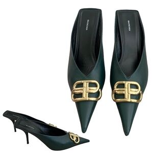 Square Knife 80 BB leather mules